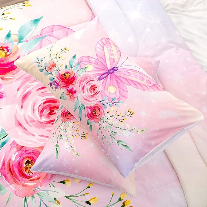 CVHOUSE Butterfly Comforter Set,Luxurious Blue Butterfly Bedding Set for Kids Teens,Blue Butterflies Comforter Butterflies Duvet Set Room Decor Quilt Set Full Size