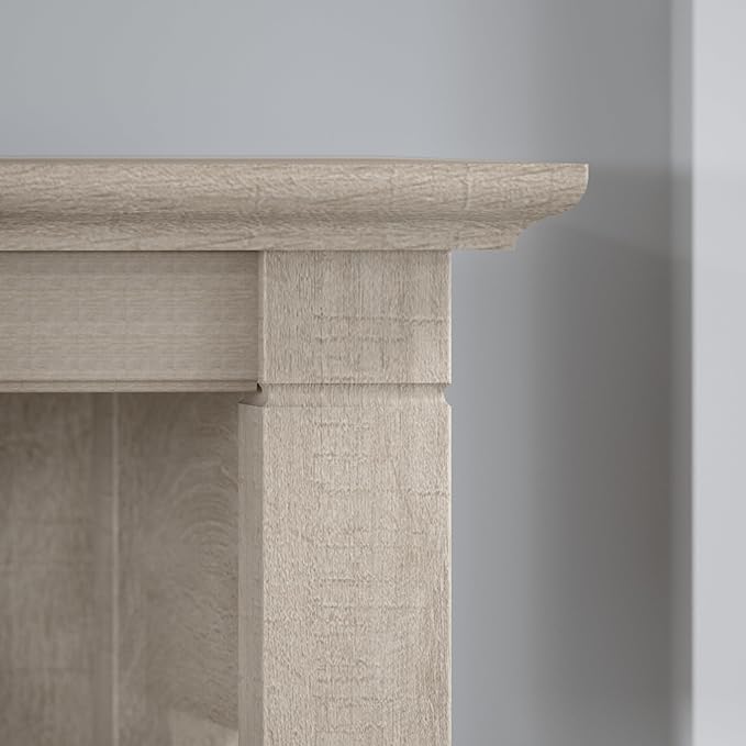 Bush Furniture Key West Tall 5 Shelf Bookcase in Washed Gray