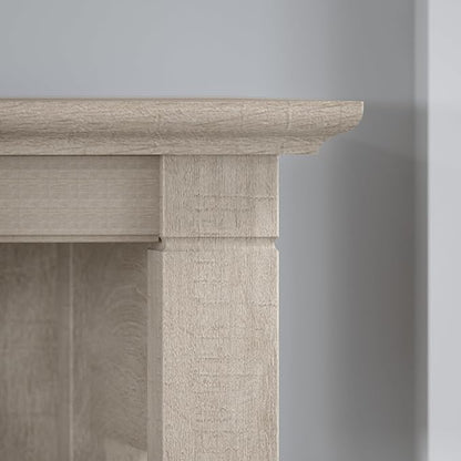 Bush Furniture Key West Tall 5 Shelf Bookcase in Washed Gray