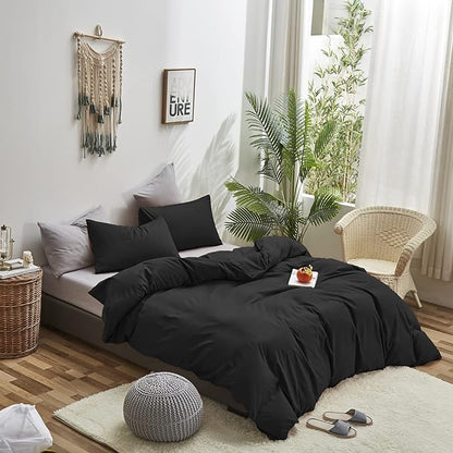 Black Comforter King Plain Black Bedding Set Pure Black Bedding Soft Durable Comforter Set Men Lightweight Solid Black Blanket Women Breathable True Black Bed Comforter Set