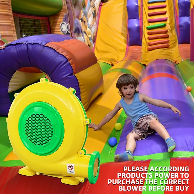 Inflatable Bounce House Blower, QILEBA 1100Watt/1.5HP Powerful Air Blower for Large Inflatables, Portable Bubble House Blower Fan Pump for Spray Booth, Bouncy Castle, Jumper, Water Slid, Blower Corded