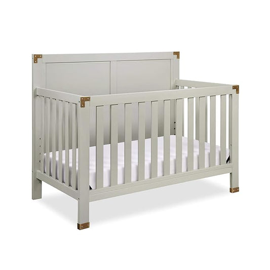 Baby Relax Miles 5-in-1 Convertible Crib for Nursery, Soft Gray