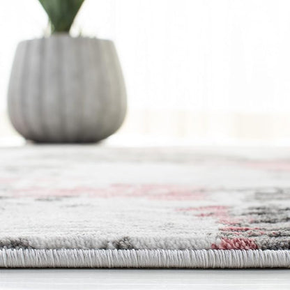 SAFAVIEH Craft Collection X-Large Area Rug - 12' x 15', Grey & Pink, Modern Abstract Design, Non-Shedding & Easy Care, Ideal for High Traffic Areas in Living Room, Bedroom (CFT820U)