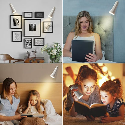 LED Desk Lamp, Cordless Rechargeable Table Lamp with 3 Brightness Levels, Dimmable, Removable Touch Lamp for Reading Bedroom Home Office Study(white)