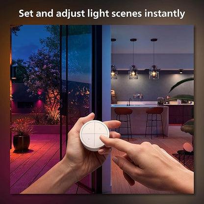 Philips Hue Wall Tap Dial Light Switch, Portable, White - 1 Pack - Requires Hue Lights and Hue Bridge - Smart Home - Easy, No-Wire Installation