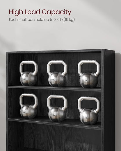 VASAGLE Bookshelf, 31.5 Inches Wide, 3-Tier Open Bookcase with Adjustable Storage Shelves, Floor Standing Unit, Ebony Black ULBC173T56