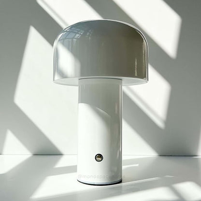 Monospace Mushroom Lamp | Minimalist Lamp (White) | Modern Metal Table Lamp | LED Bedside Lamp | 3 Color Settings