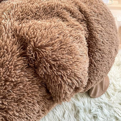Faux Fur Kids Girls Coffee Comforter Sets Twin/Full - 3PC Bed Set Warm Comfortable Soft Plush Flannel Velvet Fluffy Fuzzy Bedding（Comforter x 1 Pillowcases x 2）