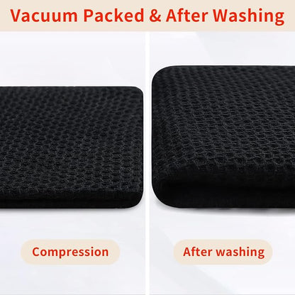 Homaxy 100% Cotton Oversized Waffle Weave Kitchen Towels 4-Pack, Black | 20 x 28 Inches, Ultra Soft Absorbent Dish Towels, Quick Drying Large Cleaning Towels