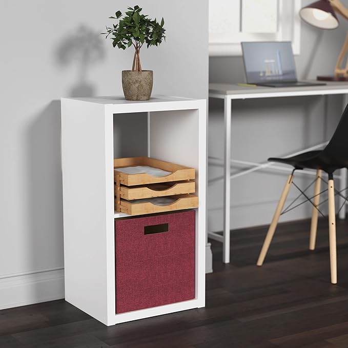 ClosetMaid 2 Cube Storage Shelf Organizer Bookshelf with Open Back, Vertical or Horizontal, Easy Assembly, Wood, White Finish