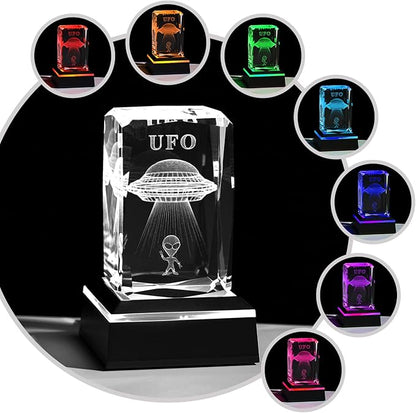 Glass Paperweight,K9 Crystal Cube with Changeable 7-Color Changing Lamp,Nice Birthday Gifts,Decent Ornament in Home and Office