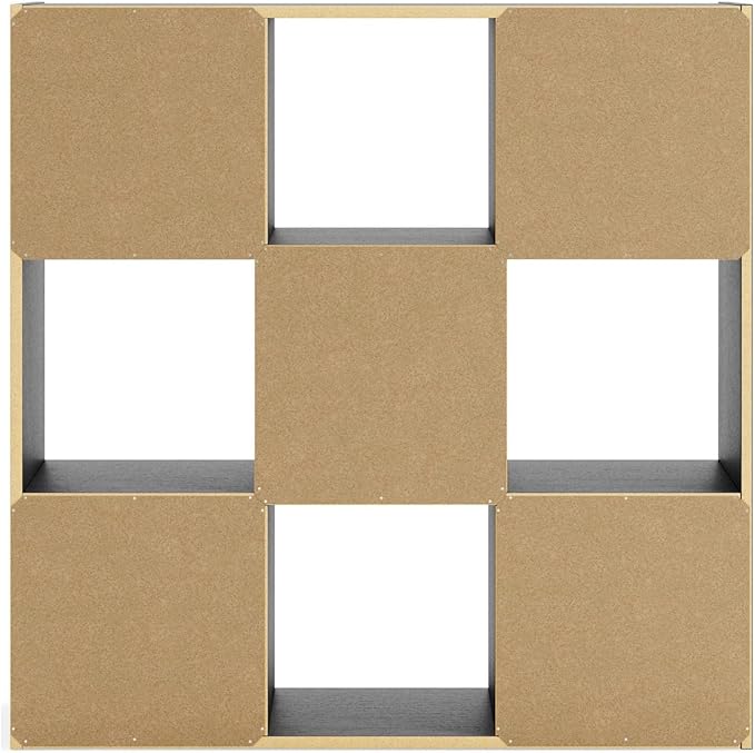 Signature Design by Ashley Langdrew Contemporary 9 Cube Storage Organizer or Bookcase, Black