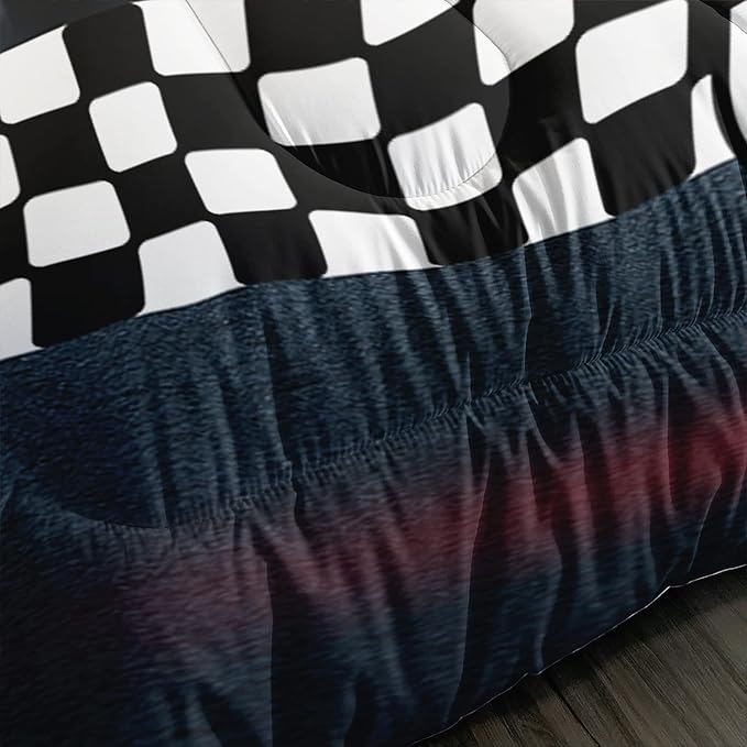 Axolotl Race Car Comforter Set Queen Size,Extreme Sports Bedding Set for Boys Teens Kids Girls Room Decor,Cool Speed Luxury Car Quilt Bed Set with 1 Comforter 2 Pillowcases Car Racing Gifts