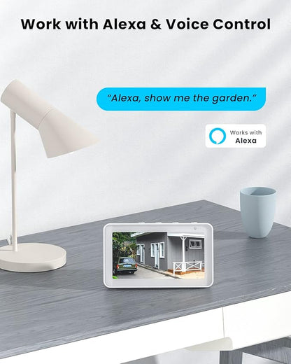 ieGeek 2K Security Camera Wireless Outdoor, 2.4G WiFi 360° View Pan Tilt Strobe Light/Spotlight Home Security System with Motion Detection and Siren, 2 Way Talk, IP65, 3MP Night Vision