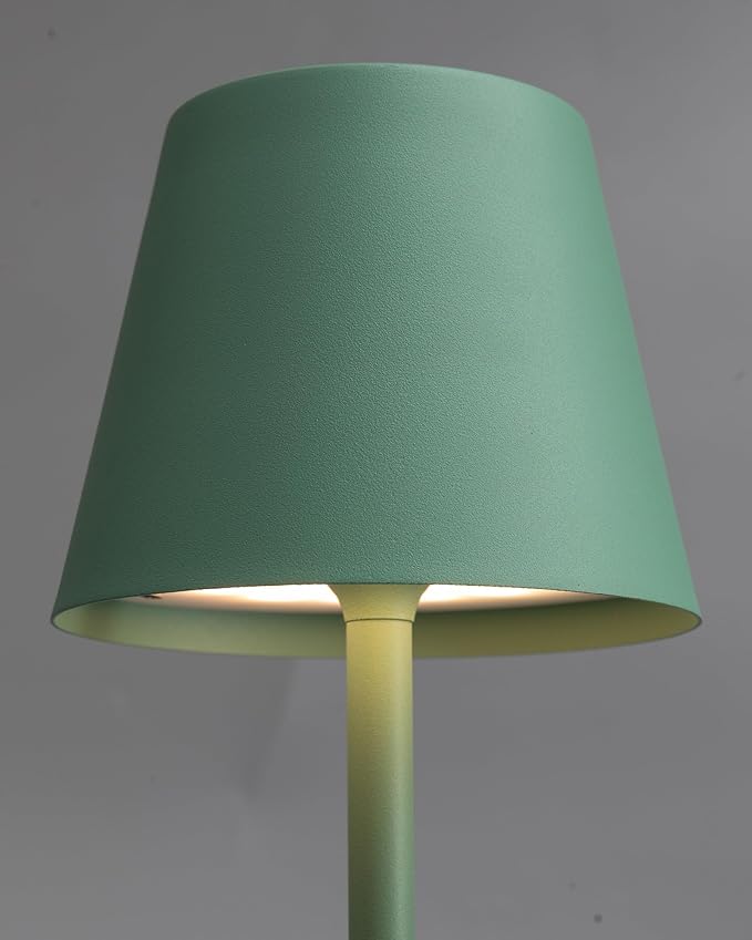 KDG 2 Pack Cordless Table Lamp,Portable LED Desk Lamp, 5000mAh Battery Operated, 3 Color Stepless Dimming Up, for Restaurant/Bedroom/Bars/Outdoor Party/Camping/Coffee Shop Night Light(Green)