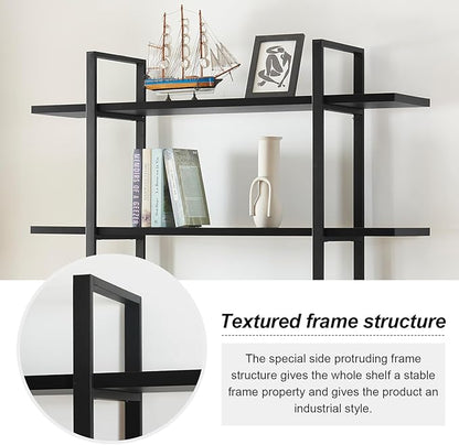 HOMISSUE Bookshelf,5-Tier Bookshelf Industrial Bookcase and Bookshelves,Rustic Storage Rack with Open Shelves for Living Room Bedroom and Kitchen