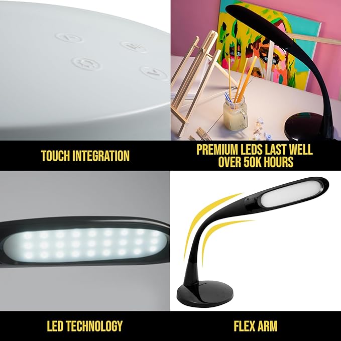 Stella Two Premium 11W LED Desk Task Lamp, Dimmable, Custom Color Temperature, Adjustable, and Remote Controlled Modern Desk Lamp for Living Room, Bedroom, and Office Lighting