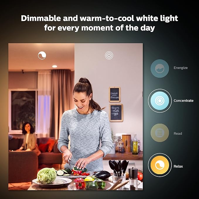 Philips Hue Smart 100W A21 LED Bulb - White and Color Ambiance Color-Changing Light - 1 Pack & Smart 60W A19 LED Bulb - White and Color Ambiance Color-Changing Light - 2 Pack