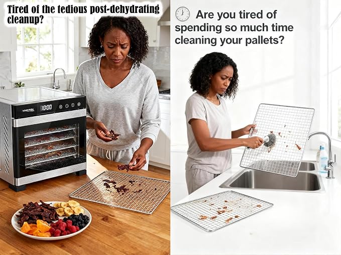 Silicone Dehydrator Sheet for Magic Mill MFD-7100 MFD-7070, 7-Pack 12x13 inch Reusable Drying Tray Liners - BPA-Free Easy Clean - Healthy Snacks - Jerky Herbs Fruit