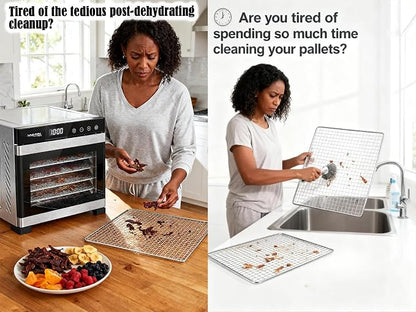 Silicone Dehydrator Sheet for Magic Mill MFD-7100 MFD-7070, 7-Pack 12x13 inch Reusable Drying Tray Liners - BPA-Free Easy Clean - Healthy Snacks - Jerky Herbs Fruit