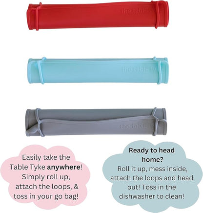 Silicone Placemats for Toddlers with Patented Edge Bumper | Kids Placemats Non Slip Travel Ready | Baby Placemat BPA Free for Restaurant Dining Table | Sky Blue