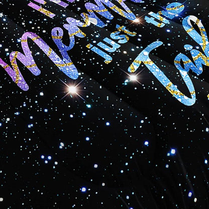 Datura home Bedding Comforter Set Black Starry Sky Mermaid Printed Pattern Quilt with 1 and 2 Pillowcases for Girls Bedroom All Season(Black Full) Full 80x90inches