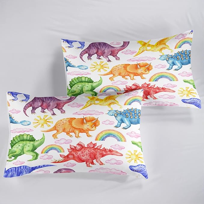 CVHOUSE Dinosaur Bedding Set,Dinosaur Comforter,Dinosaur Comforter Set King,Microfiber Quilt Set with 1 Comforter and 2 Pillow Cases- 3 Piece