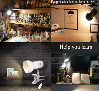 Rong&LAN Clip lamp,360° Rotation Clip on Lamp Portable Book Reading Light,Clamp on Desk/Table/Bunk Bed/Cupboard Home Lighting, (Desk lamp,Two Colors for Your Choice) Black