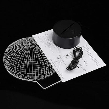 Basketball 3D Illusion Lamp, LED Night Lights for Kids Birthday Gift 7 Color Changing Touch Switch Xmas Decoration Nightlight Children Room Bedroom Decorations Toys for Sports Theme Fans