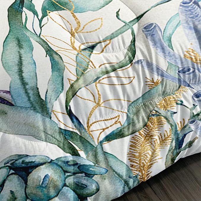 CVHOUSE Sea Turtle Comforter Sets King for Ocean Lovers,Turtle Beach Bedding Sets King Set,Turtle Bedspread,Turtle Duvet,Turtle Bed Set,Turtle Quilt Set 3 Pcs 1 Comforter and 2 Pillowcases