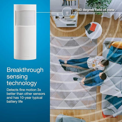 Lutron PD-OSENS-WH Caseta Smart Lighting Auto On and Off Motion Sensor, for Dimmers, Switches, and Fans Controls, No Wires Required, White