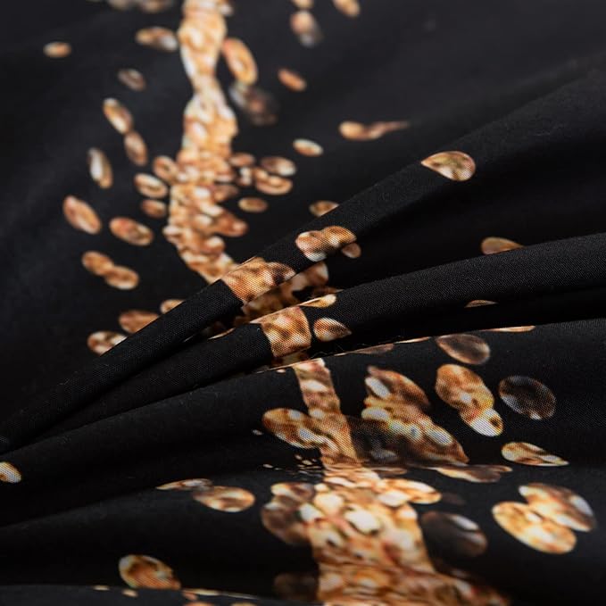Tailor Shop Marble Bedding Set Soft Microfiber Black and Gold Comforter Set King Size for Kids Men and Women with 1 Marble Comforter and 2 Pillowcases……