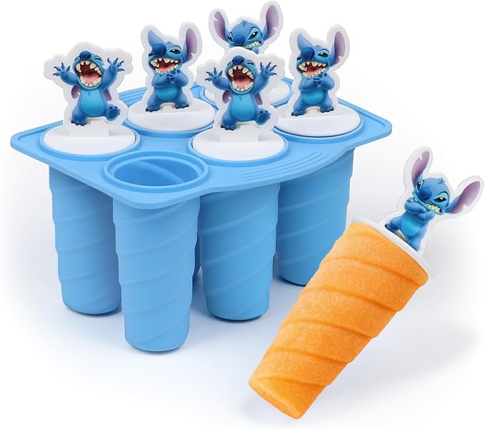Disney Silicone Popsicle Molds – 6 Reusable Popsicles Molds Featuring Mickey & Friends or Stitch – BPA-Free Flexible Silicone Ice Pop Mold and Popsicle Maker for Frozen Treats