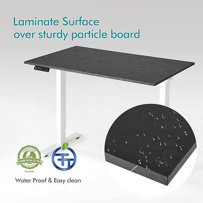 Kaboon Universal Tabletop 45.67"x23.62", Solid One-Piece Melamine Table Top, Double Desk L-Desk DIY, Home and Office,Cloud Atlas/Black Marble