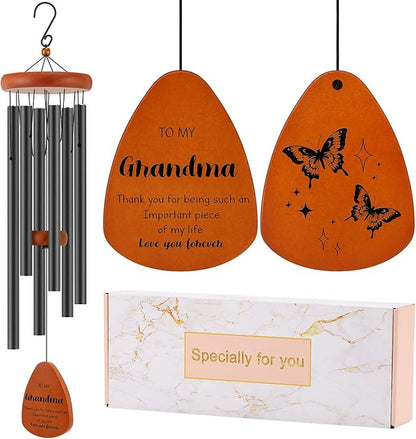 Birthday Gifts for Grandma, Grandmother Gift for Birthday, Mothers Day, Thanksgiving, Christmas, 32 Inch Wind Chimes Gift for Home Decor