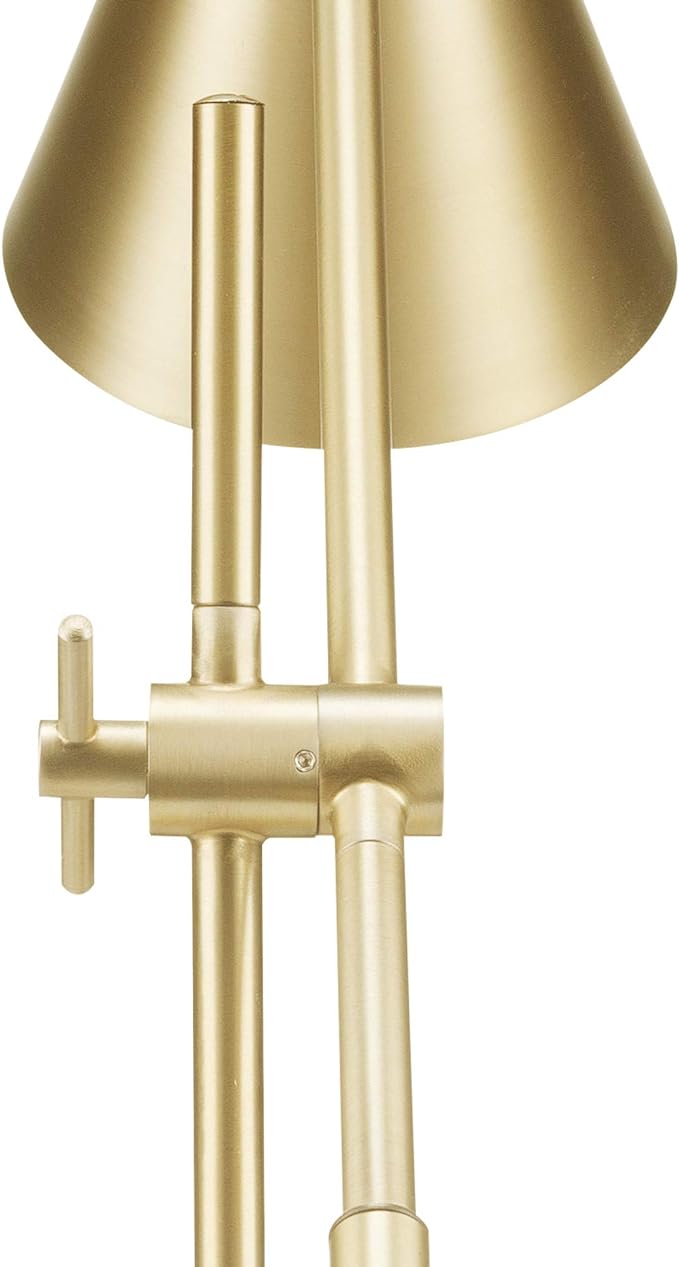 Globe Electric 52887 18" Desk Lamp, Matte Brass, Adjustable Height, Balance Arm, Rotary Switch on Shade, Home Décor, Desk Lamps for Home Office, Home Office Accessories, Adjustable Lamp, Modern