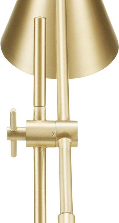 Globe Electric 52887 18" Desk Lamp, Matte Brass, Adjustable Height, Balance Arm, Rotary Switch on Shade, Home Décor, Desk Lamps for Home Office, Home Office Accessories, Adjustable Lamp, Modern