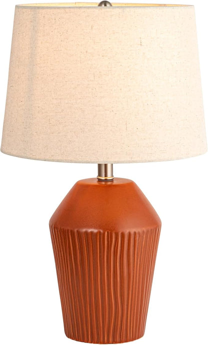 Creative Co-op 13" Round Stoneware Desk Lamp