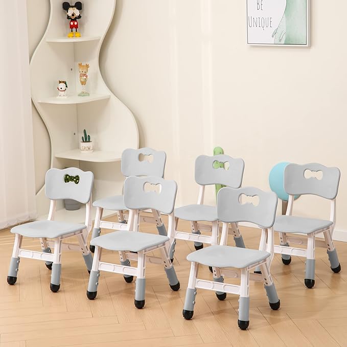 Kids' Desk Chairs Adjustable Height is Suitable for Children's Chairs Used in Families, Schools and Day-Care Between 2-10 Years Old The Max Bearing Capacity is 220LB(5PCS-Beige)