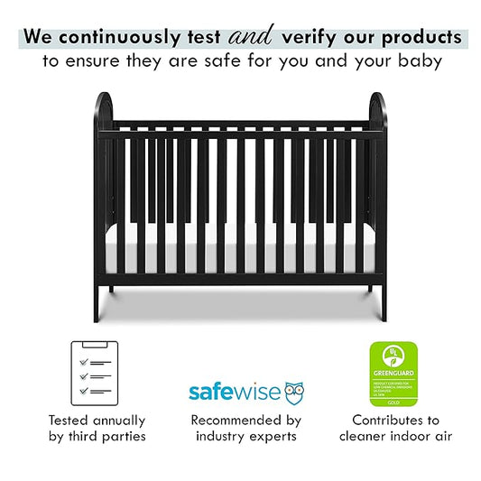 DaVinci Beau 3-in-1 Convertible Crib in Ebony, Greenguard Gold Certified