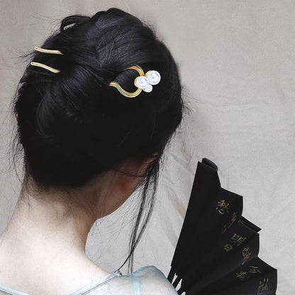 Lawie 10 Pack Cute Flower Butterfly U Shaped Gold Metal Hair Fork Pins Curved Chopsticks for Hair Sticks with Dangles French Hair Pins Bun Holder Decorative Hair Accessories for Women Girls