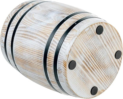 MyGift Whitewashed Wood Wine Barrel Kitchen Utensil Holder Crock | Vintage wine barrel design adds rustic charm while keeping cooking utensils organized and accessible on kitchen counters