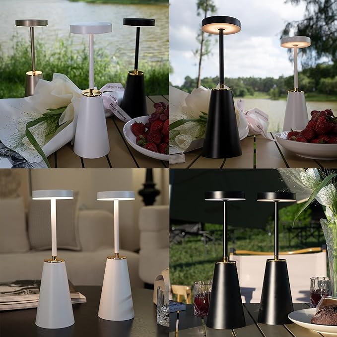 Touch Desk Lamps for Bedroom, Cordless Table Lamps for Nightstand with USB Rechargeable Battery, Dimmable Bedside Lamps Set of 2 & LED Desk Light for Bar Cafe Camping Office Living Room Outdoor
