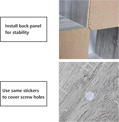 PACHIRA US 9-Cube Storage Organizer Bookshelf System, Unit Shelf, Closet Cabinet, Storage Cubes Organizer Shelves in Living Room, Bedroom, Study, Oak Grey