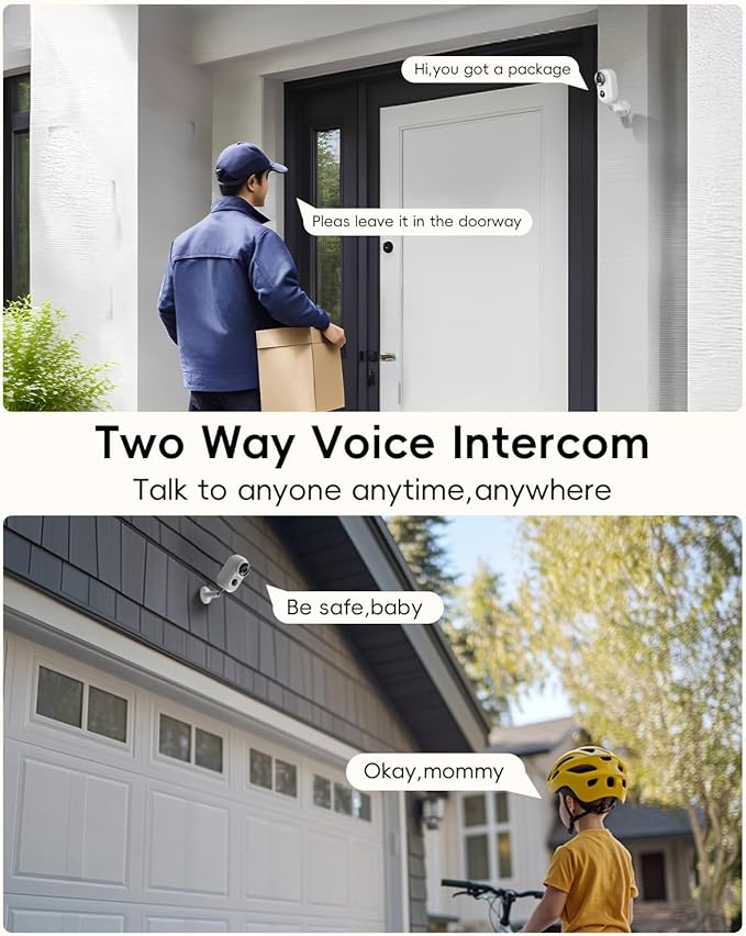 ZUMIMALL Security Cameras Wireless Outdoor, 2 Packs, 2K Cameras for Home Security, Outdoor/Indoor Camera Battery Powered, 2.4G WiFi, Magnetic Mount,3MP Color Night Vision/Siren/PIR/AI/Cloud/Alexa