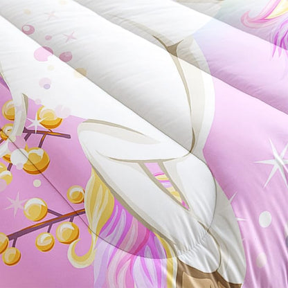 CVHOUSE Rainbow Unicorn Bedding Queen Size,Rainbow Unicorn Bedding Set for Girls Kids Teens,Rainbow Unicorn Comforter Set Unicorn Duvet Set Unicorn Quilt Set Girls Room Decor 3 Pieces
