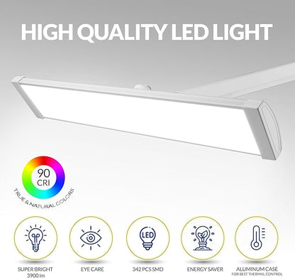 Ultra Bright 3900 Lumens Powerful Professional Eye Care LED Desk Lamp, Brightness Adjustable, Task Light for Home, Beauty, Crafting, Office, Workbench (Daylight, Dimming, White)