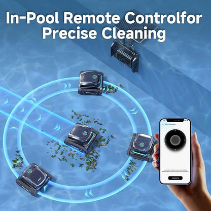 (2025 Upgrade) WYBOT S2 Solar Robotic Pool Cleaner, Dual Charging Modes, Auto-Return Charging, Enhanced Scheduled & Area Cleaning, 3D Adsorption System, App Support, In-Ground Pools up to 3,229 Sq.Ft