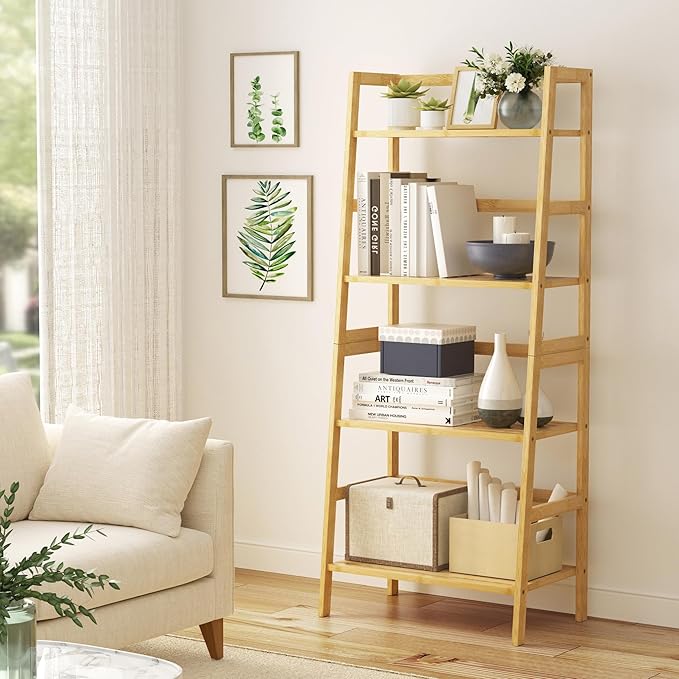 4-Tier Bamboo Ladder Shelf