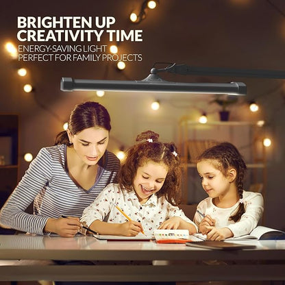 Super Bright 2,300 Lumens Powerful Professional Eye Care LED Desk Lamp, Brightness & Color Temperature Adjustable, Task Light for Home, beauty, Crafting, Office, Workbench (CCT, Dimmable, Silver)